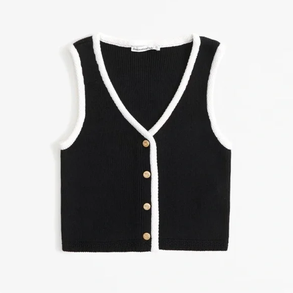 Abercrombie & Fitch Mara Button-up Sweater Vest - Picture 1 of 4